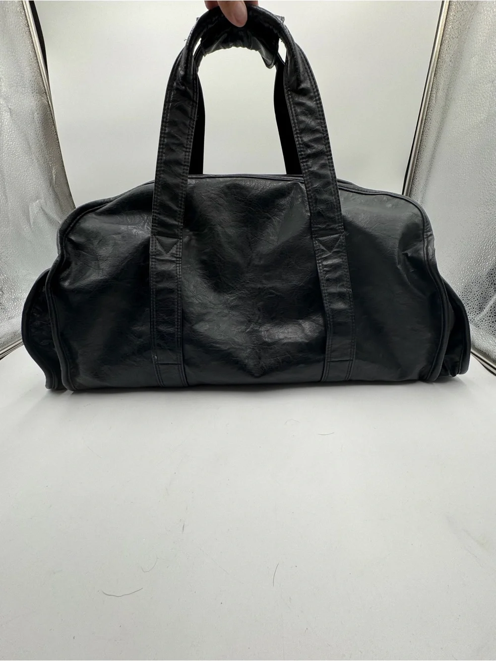 Vintage Heidelberg Germany Crest Black Faux Leather Travel Duffel  Weekender Bag